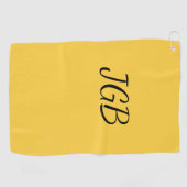 Monogrammed Geel Goud of kies Kleurenachtergrond Golfhanddoek (Horizontaal)