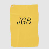 Monogrammed Geel Goud of kies Kleurenachtergrond Golfhanddoek (Voorkant)