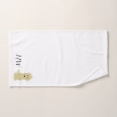 Monogrammed Geel Gouden Doddle Dog Design Bad Handdoek (Handdoek)