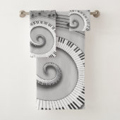 Monogrammed gekromde pianosleutels en muzieknoten  bad handdoek (Insitu)