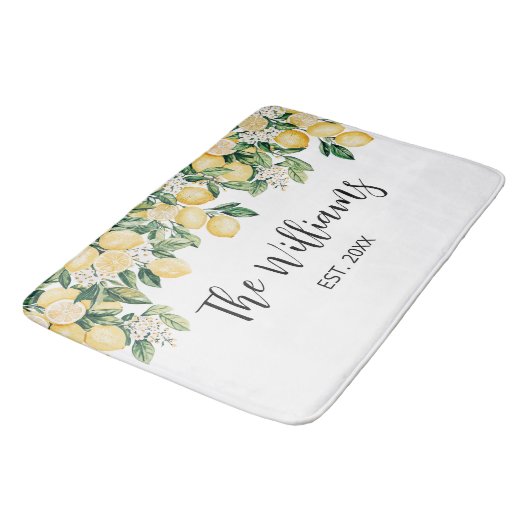 Monogrammed gele citroenboom badmat (Gekanteld)