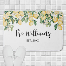 Monogrammed gele citroenboom badmat
