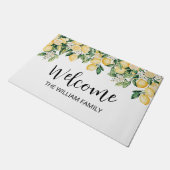 Monogrammed gele citroenboom deurmat (Schuin)