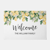 Monogrammed gele citroenboom deurmat (Voorkant)