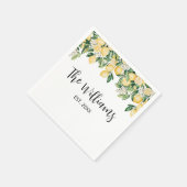 Monogrammed gele citroenboom servet (Hoek)