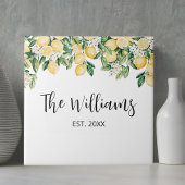 Monogrammed gele citroenboom tegeltje