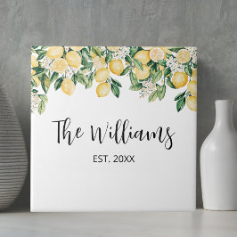 Monogrammed gele citroenboom tegeltje