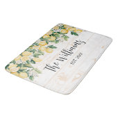 Monogrammed gele citroenboom wit hout badmat (Gekanteld)