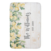 Monogrammed gele citroenboom wit hout badmat (Voorkant Verticaal)