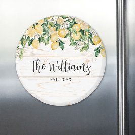 Monogrammed gele citroenboom wit hout magneet