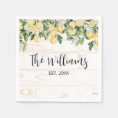 Monogrammed gele citroenboom wit hout servet (Voorkant)