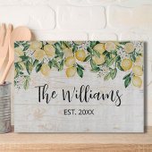 Monogrammed gele citroenboom wit hout snijplank