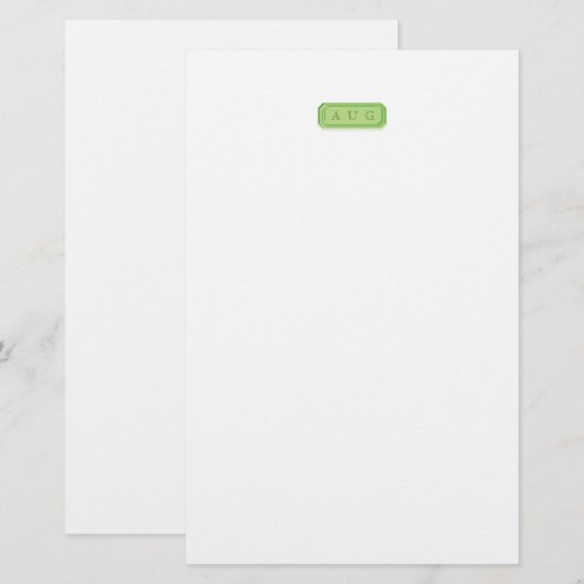 Monogrammed Gemstone Stationery Briefpapier (Voorkant / Achterkant)