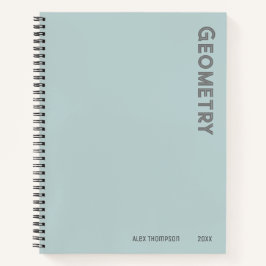Monogrammed Geometry simpele moderne blik blauw Notitieboek
