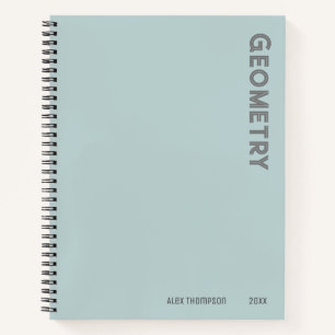 Monogrammed Geometry simpele moderne blik blauw Notitieboek