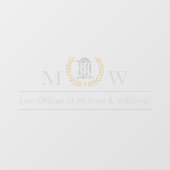 Monogrammed gerechtshof raamsticker (Vel)