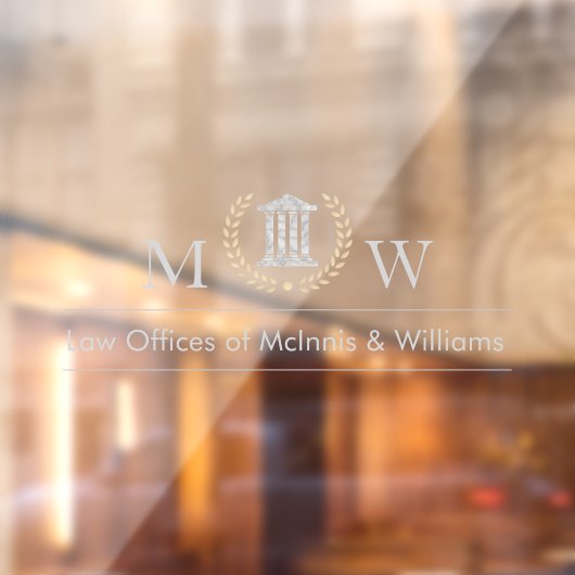Monogrammed gerechtshof raamsticker (Vel 2)