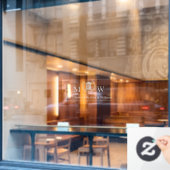 Monogrammed gerechtshof raamsticker (Cafe Raam)