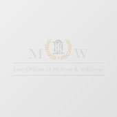 Monogrammed gerechtshof raamsticker (Vel)