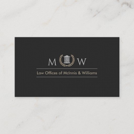 Monogrammed gerechtshof visitekaartje (Voorkant)