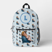 Monogrammed Gezegende Maagd Maria Blauwe Luier Tas (Voorkant)