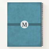 Monogrammed gift voor hem in nood blauwe masculine notitieboek (Achterkant)
