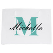 Monogrammed gift zak met fancy manuscripttypografi groot cadeauzakje (Voorkant)