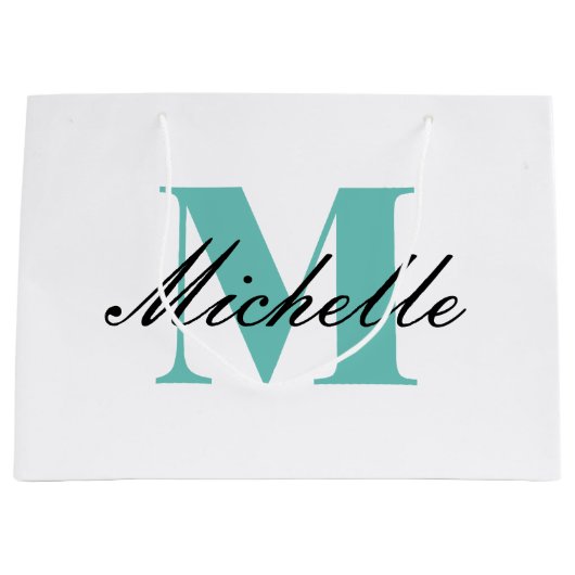 Monogrammed gift zak met fancy manuscripttypografi groot cadeauzakje (Voorkant)