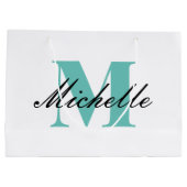 Monogrammed gift zak met fancy manuscripttypografi groot cadeauzakje (Achterkant)