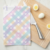 Monogrammed Gingham Plaids Harten Theedoek (Quarter Fold)