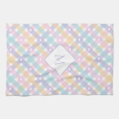 Monogrammed Gingham Plaids Harten Theedoek (Horizontaal)