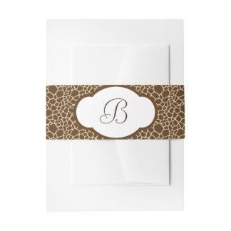 Monogrammed Giraffe Pattern Invitation Belly Band Uitnodigingen Wikkel