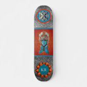 Monogrammed Girly Japanese Goddess Skateboard (Voorkant)