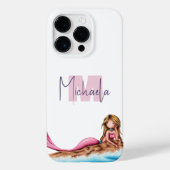 Monogrammed Girly Mermaid Case-Mate iPhone Case (Achterkant)