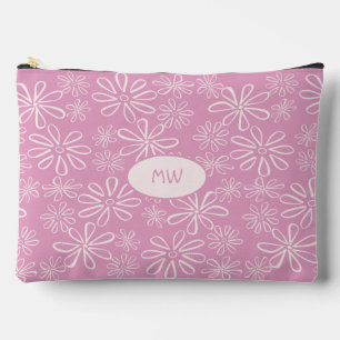 Monogrammed Girly Pink Blush Bloempatroon Etui