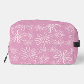 Monogrammed Girly Pink & Blush Bloempatroon Toilettasje (Achterkant)