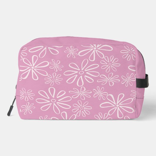 Monogrammed Girly Pink & Blush Bloempatroon Toilettasje (Achterkant)