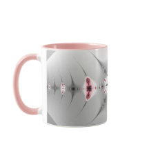 Monogrammed Girly Pink en Silver Fractal