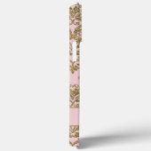 Monogrammed Girly Pink n Gold Glitter Damask Name Case-Mate iPhone Case (Achterkant / Rechts)