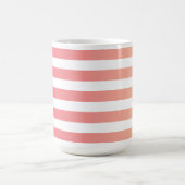 Monogrammed Girly Pink Peach gradiëntstripes Koffiemok (Center)