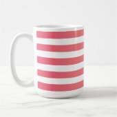 Monogrammed Girly Pink Peach gradiëntstripes Koffiemok (Links)