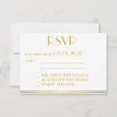 Monogrammed Gold Black Great Gatsby Wedding RSVP (Voorkant)