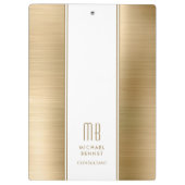 Monogrammed Gold Brushed Metallic Business Klembord (Achterkant)