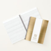 Monogrammed Gold Brushed Metallic Business Notitieboek (Binnen)