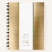 Monogrammed Gold Brushed Metallic Business Notitieboek (Voorkant)