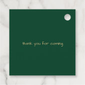 Monogrammed Gold Crest en Forest Green Wedding Bedankjes Labels (Achterkant)