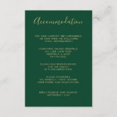 Monogrammed Gold Crest Groene verblijfskaarten Informatiekaartje (Voorkant)