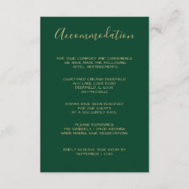 Monogrammed Gold Crest Groene verblijfskaarten Informatiekaartje