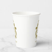 Monogrammed Gold Crest Paper cup Papieren Bekers (Rechts)