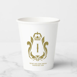 Monogrammed Gold Crest Paper cup Papieren Bekers